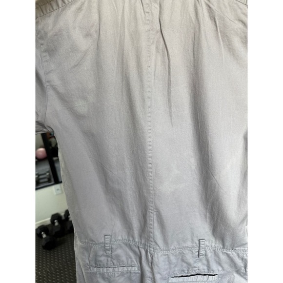 Armani Exchange Women's Gray Button Front Short Sleeve Romper Jumpsuit Size 10 - Picture 3 of 4